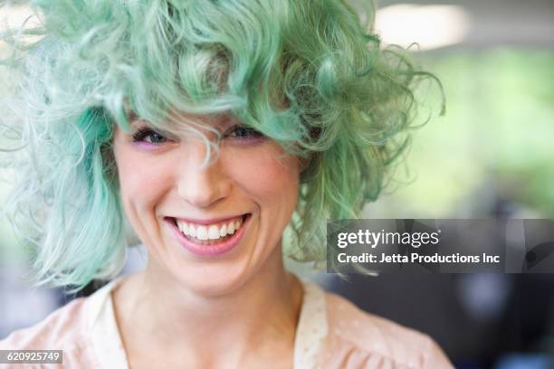 caucasian woman with dyed hair - tangled stock pictures, royalty-free photos & images
