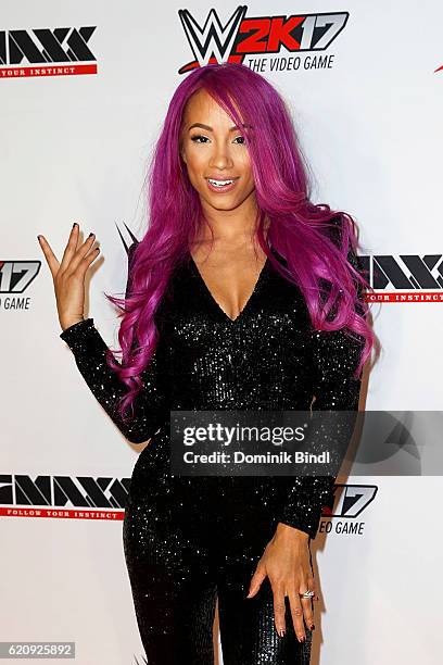 Sasha Banks attends Tim Wiese's first WWE fight at Olympiahalle on November 3, 2016 in Munich, Germany.