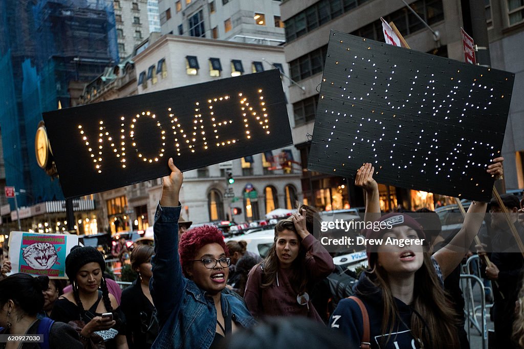 Anti-Trump Activists Protest Outside Of Trump Tower