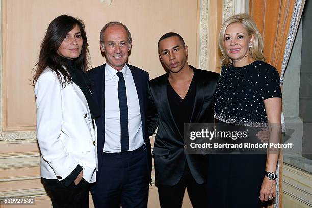 Chief Editor of Vogue Paris Emmanuelle Alt, CEO Condenast France Xavier Romatet, Stylist of Balmain, Olivier Rousteing and CEO of Swarovski UK Ltd,...