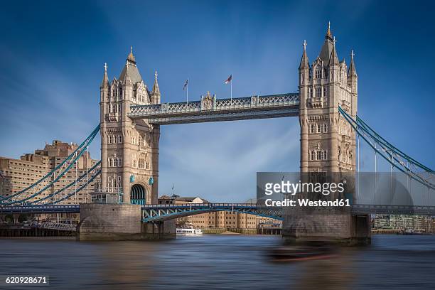 uk, london, view to tower bridge and thames river - london tower bridge stock pictures, royalty-free photos & images