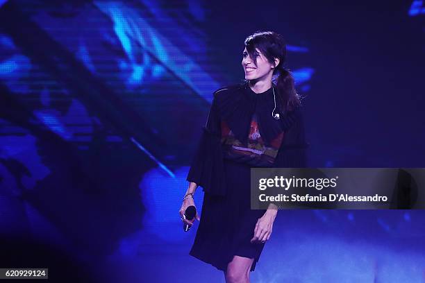 Singer Giorgia attends 'X Factor' Tv Show on November 3, 2016 in Milan, Italy.