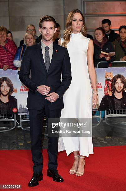 Luke Treadaway and Ruta Gedmintas attend the UK Premiere of "A Street Cat Named Bob" in aid of Action On Addiction at the Curzon Mayfair on November...