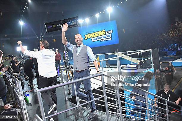 James Murray speaks during Impractical Jokers Live: Nitro Circus Spectacular at Prudential Center on November 3, 2016 in Newark, New Jersey....