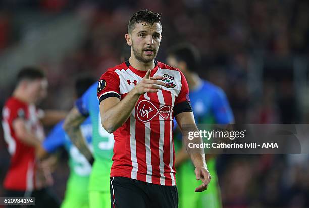 Jay Rodriguez of Southampton during the UEFA Europa League match between Southampton FC and FC Internazionale Milano at St Mary's Stadium on November...