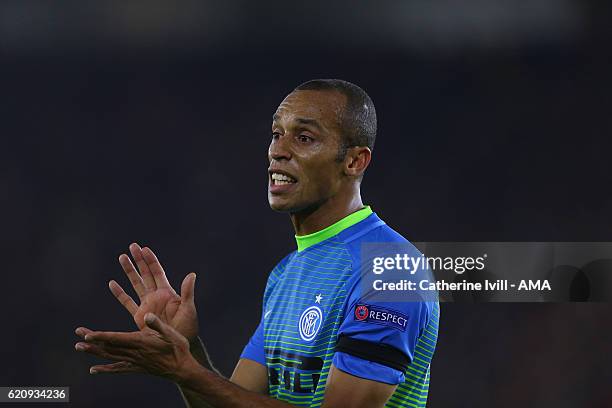 Miranda of Inter Milan during the UEFA Europa League match between Southampton FC and FC Internazionale Milano at St Mary's Stadium on November 3,...