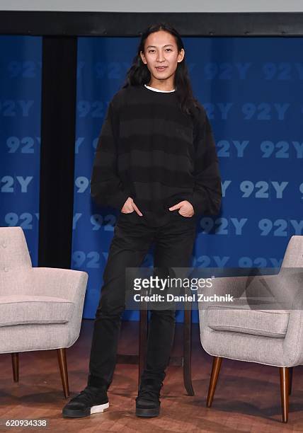 Fashion Designer Alexander Wang poses during the Fashion Icons With Fern Mallis: Alexander Wang at 92nd Street Y on November 3, 2016 in New York City.