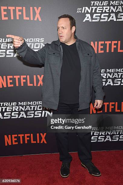 Actor Kevin James attends the "True Memoirs Of An International Assassin" New York premiere at AMC Lincoln Square Theater on November 3, 2016 in New...
