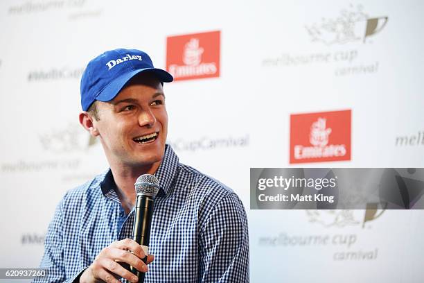 Trainer Ben Hayes speaks to the media during an Emirates Stakes Day press conference at Lumia Rogue on November 4, 2016 in Melbourne, Australia.