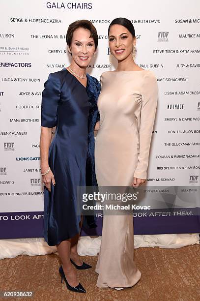 Co-chair Cheryl Saban and actress Moran Atias attend Friends Of The Israel Defense Forces Western Region Gala at The Beverly Hilton Hotel on November...