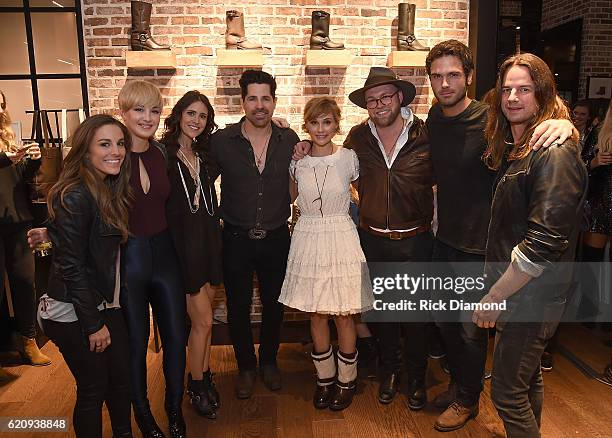 Musicians Tara Thompson, Maggie Rose, Kelleigh Bannen, JT Hodges, Clare Bowen, Timothy Bowen, Chuck Wicks and Manny Medina attend the grand opening...