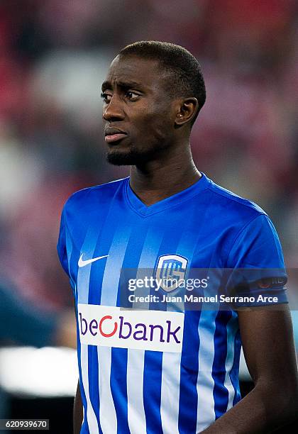 Wilfred Ndidi of KRC Genk looks on prior to the start the UEFA Europa League match between Athletic Club and KRC Genk at on November 3, 2016 in...