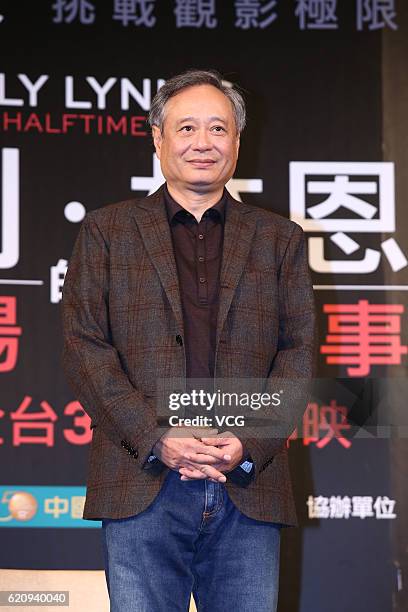 Director Ang Lee attends the press conference of his film "Billy Lynn's Long Halftime Walk" on November 3, 2016 in Taipei, Taiwan of China.