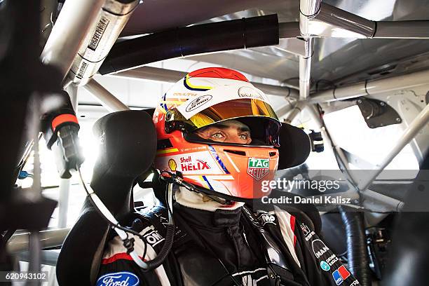 Fabian Coulthard driver of the DJR Team Penske Ford Falcon FGX during practice for the Supercars Auckland International SuperSprint on November 4,...
