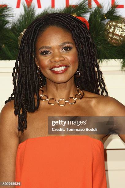 Kimberly Elise attends the premiere of Universal's "Almost Christmas" at Regency Village Theatre on November 3, 2016 in Westwood, California.