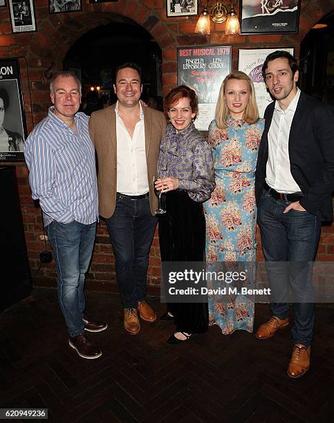 Steve Pemberton, Rufus Jones, Katherine Parkinson, Emily Berrington and Ralf Little attend the press night after party for "Dead Funny" at Joe Allen...