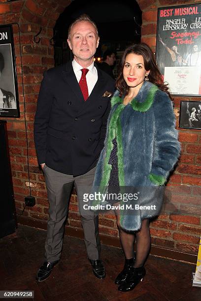 Gary Kemp and Lauren Barber attend the press night after party for "Dead Funny" at Joe Allen Restaurant on November 3, 2016 in London, England.