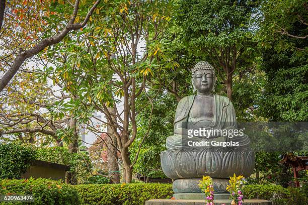 buddha sitting on lotus flower in sensoji temple , tokyo - sensoji temple stock pictures, royalty-free photos & images