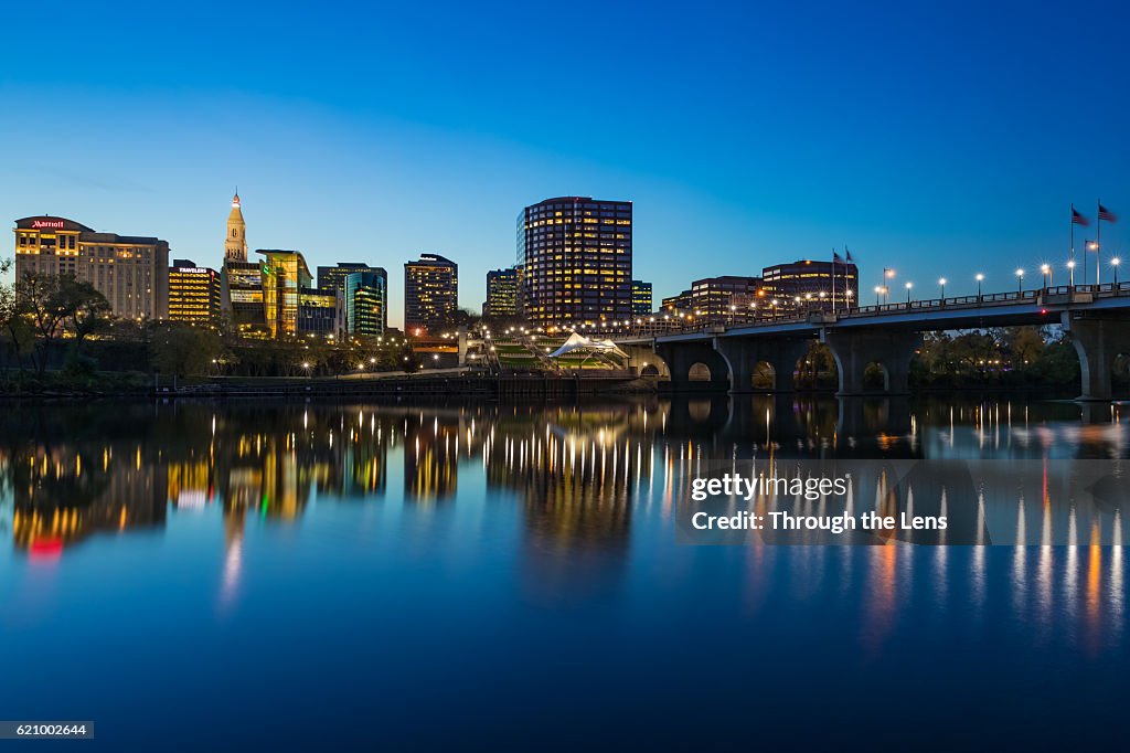 Downtown Hartford during Dusk
