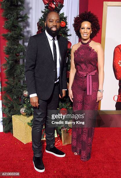 Director/writer/executive producer David E. Talbert and Lyn Talbert attend the premiere of Universal's 'Almost Christmas' at Regency Village Theatre...