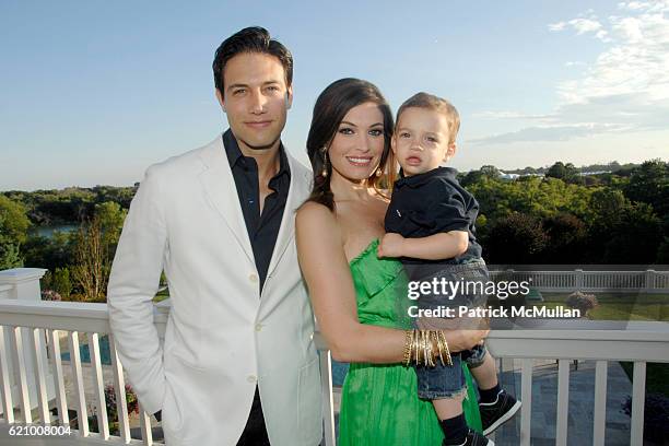 Eric Villency, Kimberly Guilfoyle Villency and Ronan Villency attend A Taste of the Good Life, with BEST LIFE - Sunset Cocktail Party at Private...