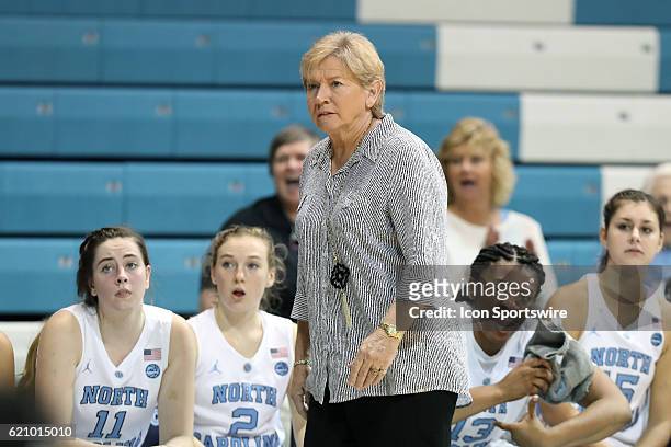 Head coach Sylvia Hatchell. The University of North Carolina Tar Heels hosted the Carson-Newman University Lady Eagles at Carmichael Arena in Chapel...
