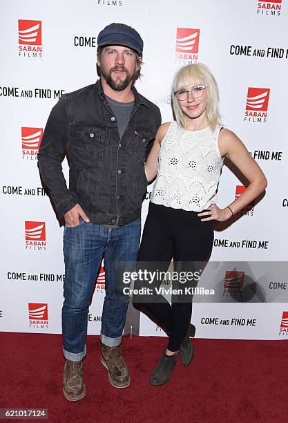 Actor Zachary Knighton and Betsy Phillips attend the Los Angeles Special Screening Of "Come And Find Me" at the Pacific Theatre at The Grove on...