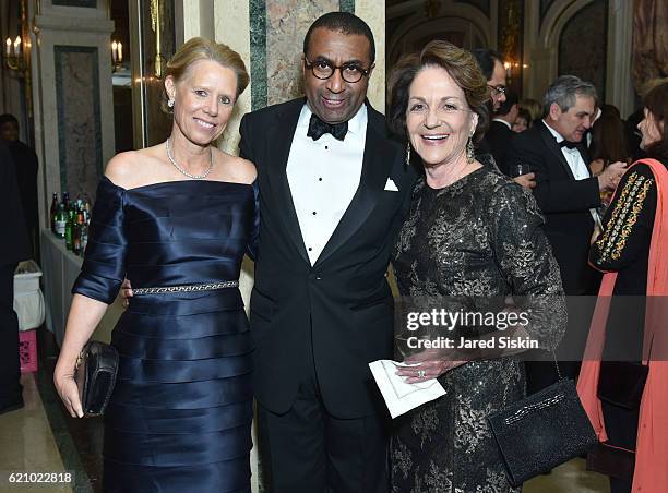 Amy Berg, Eric Motley and Ann Hudson attend The Aspen Institute 33rd Annual Awards Dinner at The Plaza Hotel on November 3, 2016 in New York City.