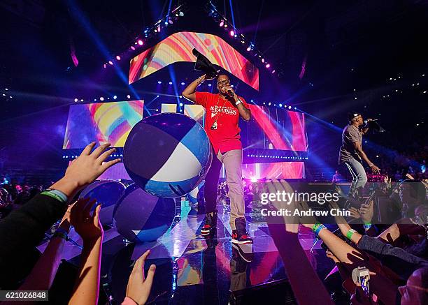 Rapper Kardinal Offishall performs onstage during 'WE Day Vancouver' at Rogers Arena on November 3, 2016 in Vancouver, Canada.