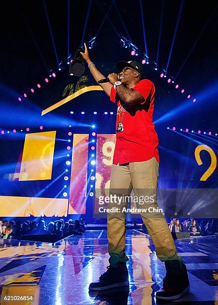 Rapper Kardinal Offishall performs onstage during 'WE Day Vancouver' at Rogers Arena on November 3, 2016 in Vancouver, Canada.