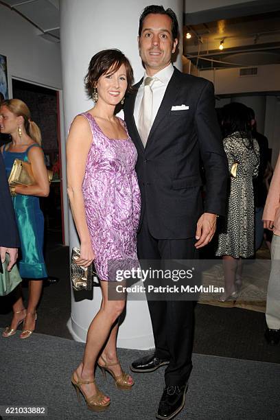 Lisa Bowles and Steven Gambrel attend A Private Dinner to celebrate the opening of HUNT SLONEM'S Exhibition "THE FEATHER GAME" at Hunt Slonem Studio...