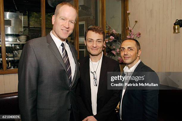 Pete Nordstrom, Roberto Rimondi and Tommaso Aquilano attend Nordstrom & Vogue luncheon at The Little Owl on May 5, 2008 in New York City.