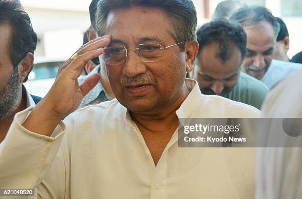 Pakistan - Former Pakistani President Pervez Musharraf walks in the premises of his home in Islamabad on April 15, 2013. A Pakistani high court judge...