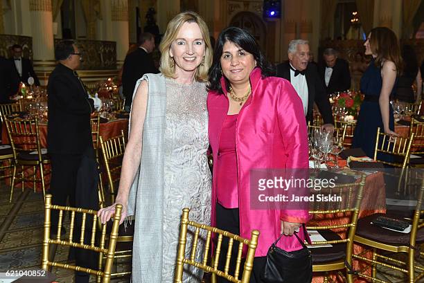Cathy Isaacson and Maya Ajmera attend The Aspen Institute 33rd Annual Awards Dinner at The Plaza Hotel on November 3, 2016 in New York City.