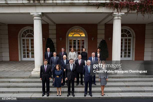 Spanish Minister of Justice Rafael Catala, Spanish Deputy Prime Minister and Minister of the Regions Soraya Saenz de Santamaria Anton, Spanish Prime...