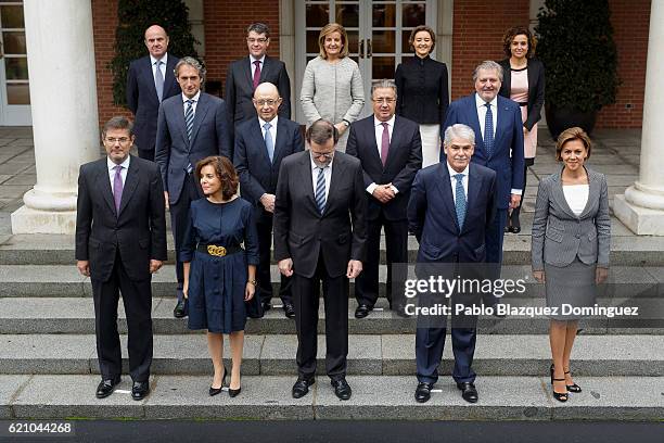 Spanish Minister of Justice Rafael Catala, Spanish Deputy Prime Minister and Minister of the Regions Soraya Saenz de Santamaria Anton, Spanish Prime...