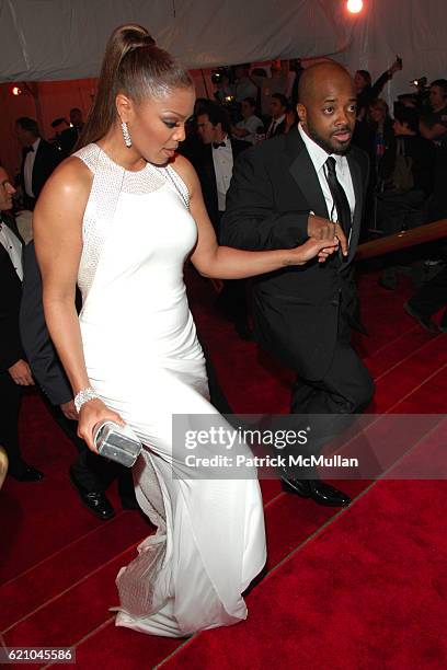 Janet Jackson and Jermaine Dupri attend THE COSTUME INSTITUTE GALA: "SUPERHEROES" with honorary chair GIORGIO ARMANI at The Metropolitan Museum of...