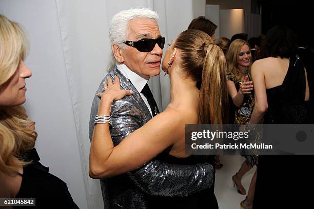 Rebekah McCabe, Karl Lagerfeld and Fergie attend THE COSTUME INSTITUTE GALA: "SUPERHEROES" with honorary chair GIORGIO ARMANI at The Metropolitan...