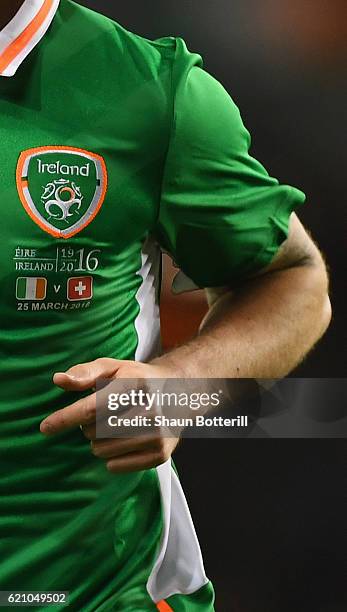 Robbie Brady of Republic of Ireland during the International Friendly match between Republic of Ireland and Switzerland at Aviva Stadium on March 25,...