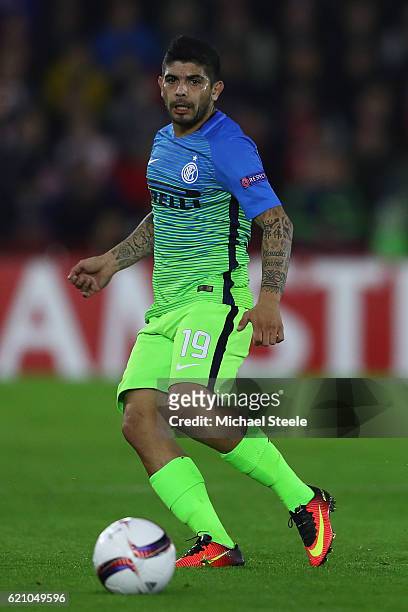 Ever Banega of Inter during the UEFA Europa League match between Southampton FC and FC Internazionale Milano at St Mary's Stadium on November 3, 2016...