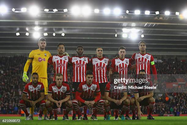 Southampton starting line up during the UEFA Europa League match between Southampton FC and FC Internazionale Milano at St Mary's Stadium on November...