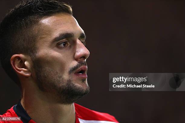 Dusan Tadic of Southampton during the UEFA Europa League match between Southampton FC and FC Internazionale Milano at St Mary's Stadium on November...