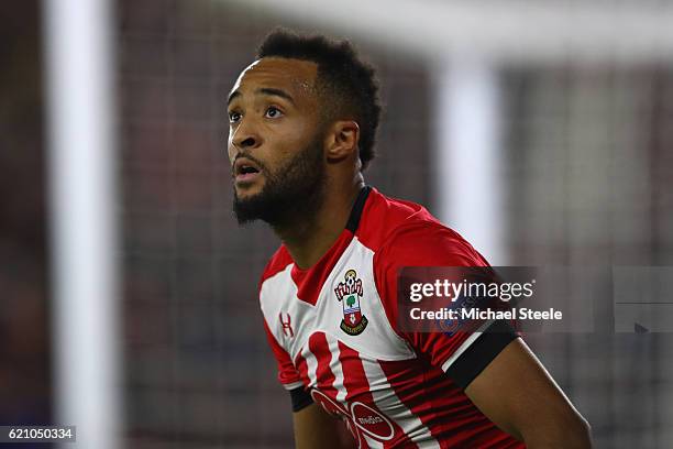 Nathan Redmond of Southampton during the UEFA Europa League match between Southampton FC and FC Internazionale Milano at St Mary's Stadium on...