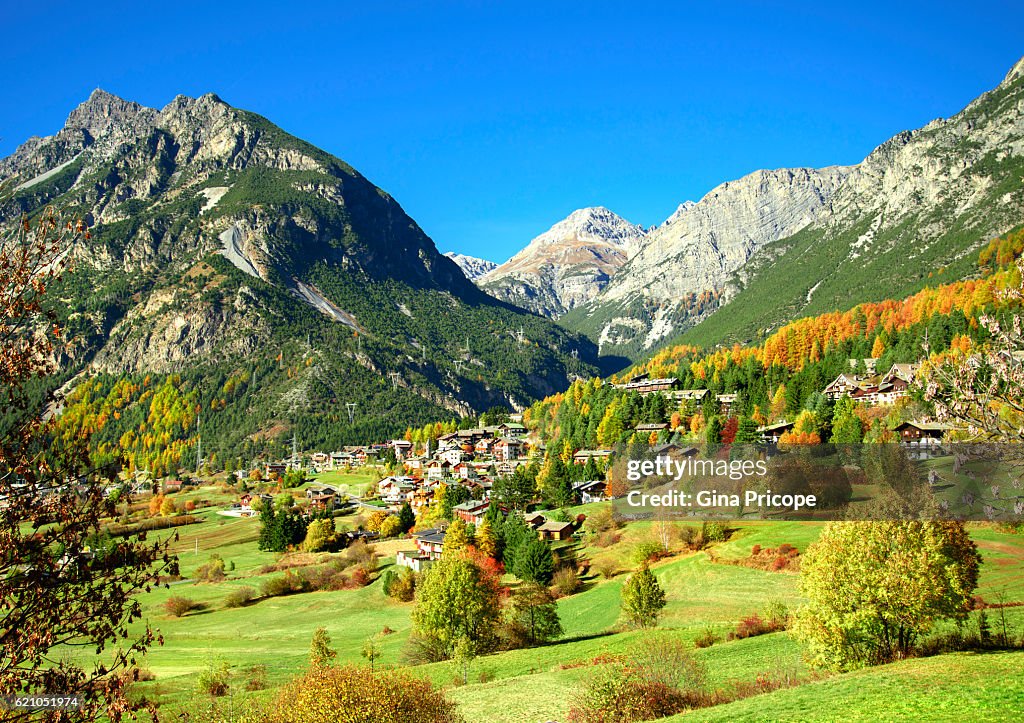 View of Valdidentro, Lombardy, Italy.
