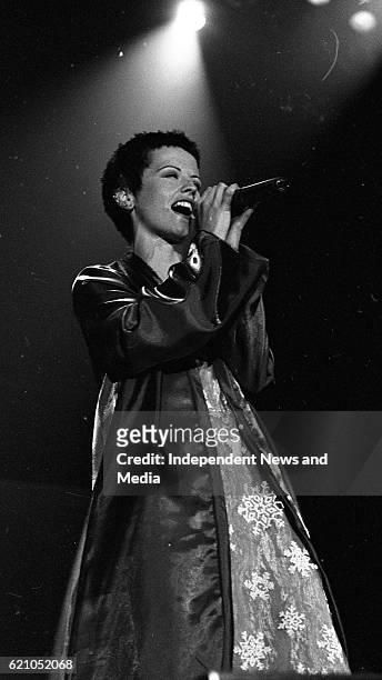 Dolores O'Riordan, Lead Singer of the Limerick Group, The Cranberries on stage in Dublin's Point Depot, .