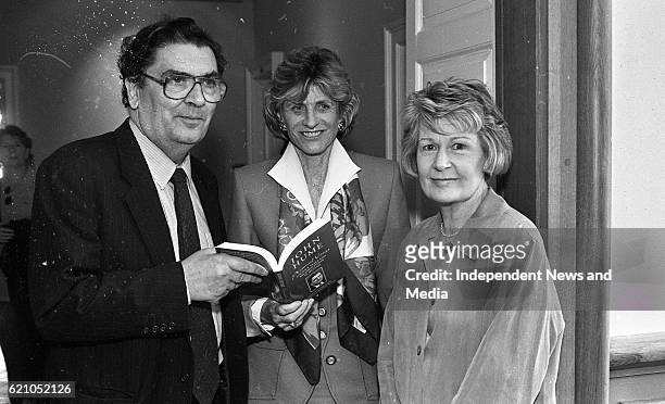 Leader John Hume with American Ambassador Jean Kennedy Smith in Dublin Castle at the reception to introduce his book "Personal Views" - Politics,...