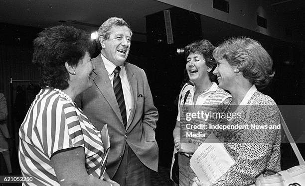 Taoiseach Garret Fitzgerald with Minister for Education Gemma Hussey, Minister for state Nuala Fennell and MEP for liverpool Gloria Cooper at the...