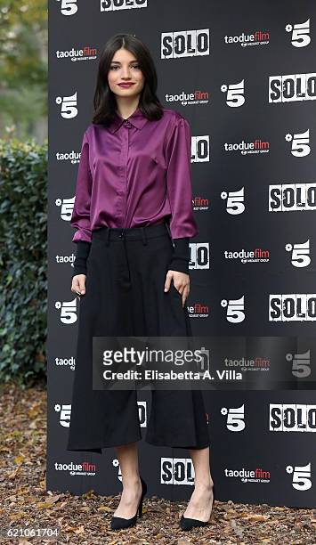 Actress Carlotta Antonelli attends a photocall for 'Solo' tv serie at Villa Borghese on November 4, 2016 in Rome, Italy.