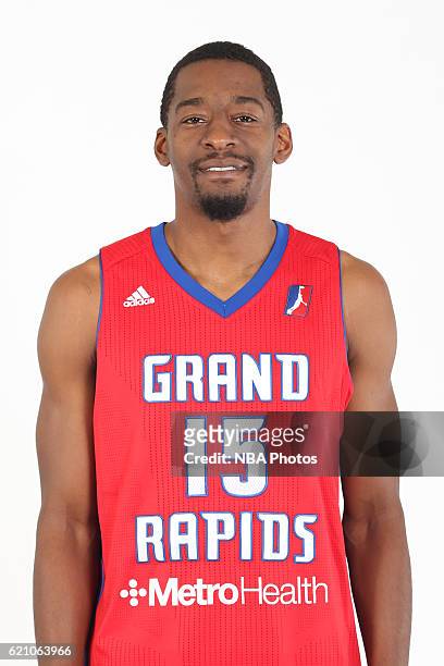 Jordan Crawford of the Grand Rapids Drive poses for a head shot during the NBA D-League media day on November 3, 2016 in Grand Rapids, Michigan. NOTE...