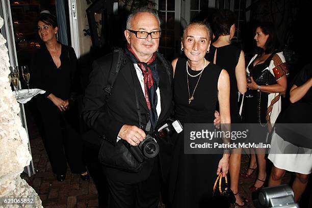 Arthur Elgort and Xanthipi Joannides attend CHANEL Private Dinner for KARL LAGERFELD at Casa Tua on May 14, 2008 in Miami Beach, FL.